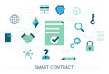 Smart contract concept. Idea of digital agreement and business deal