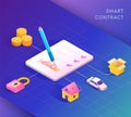 Smart contract concept illustration.