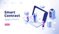 Smart contract. Digital signature electronic document smart contracts protocol facilitator cryptography agreement vector