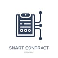 smart contract icon. Trendy flat vector smart contract icon on w