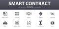 Smart Contract simple concept icons set