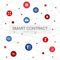 Smart Contract trendy web template with Royalty Free Stock Photo