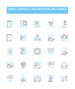 Smart contracts and decentralized finance vector line icons set. Smart, Contracts, Decentralized, Finance, Blockchain