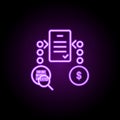smart contracts icon. Elements of Bitcoin Blockchain in neon style icons. Simple icon for websites, web design, mobile app, info