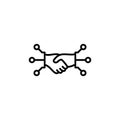 Smart contracts line icon vector design