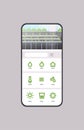 Smart control farming system mobile application organic hydroponic green plants row cultivation farm greenhouse