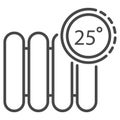 Smart control temperature radiator icon, outline style