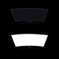 Smart curved tv led monitor isolated on black background