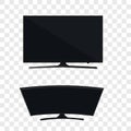 Smart curved tv led monitor isolated on transparent background