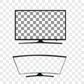 Smart curved tv led monitor isolated on transparent background