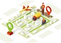 Smart delivery isometric illustration