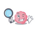 Smart Detective of anaplasma phagocytophilum mascot design style with tools