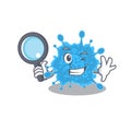 Smart Detective of andecovirus mascot design style with tools