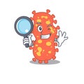 Smart Detective of Bacteroides mascot design style with tools