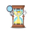 Smart Detective of chronometer mascot design style with tools