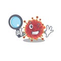 Smart Detective of coronaviridae mascot design style with tools