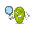 Smart Detective of cyanobacteria mascot design style with tools