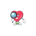 Smart Detective of heart medical notification cartoon character design concept