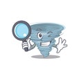 Smart Detective of tornado mascot design style with tools