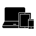 Smart devices icons vector set. gadgets illustration sign collection. computer equipment and electronics symbols.