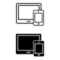 Smart devices icons vector set. gadgets illustration sign collection. computer equipment and electronics symbols. Royalty Free Stock Photo