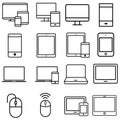 Smart devices icons vector set. gadgets illustration sign collection. computer equipment and electronics symbols. Royalty Free Stock Photo