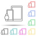 Smart devices phone watch multi color style icon. Simple thin line, outline vector of artifical icons for ui and ux, website or