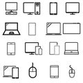 Smart devices vector icons set. Smart devices icon. Gadgets illustration symbol collection. computer equipment and electronics si