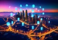 Smart digital city with connection network reciprocity over the cityscape