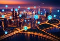 Smart digital city with connection network reciprocity over the cityscape