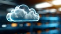 Smart document management technologies, cloud-based collaboration, bright office setting, digital art, enhanced productivity