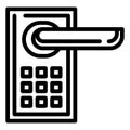 Smart door lock icon, outline style Royalty Free Stock Photo