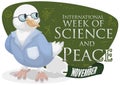 Smart Dove Developing Scientific Studies for Science and Peace Week, Vector Illustration Royalty Free Stock Photo