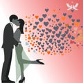 Smart dress code couple loving kiss valentine vector design illustration