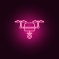 Smart drone camera icon. Elements of artifical in neon style icons. Simple icon for websites, web design, mobile app, info