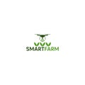 Smart drone farm icon isolated on white background