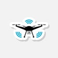 Smart drone icon isolated on gray background