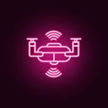 Smart drone neon icon. Elements of Artifical intelligence set. Simple icon for websites, web design, mobile app, info graphics