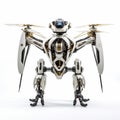 Exquisite Craftsmanship: Robot Drone Idol Singer In Dark White And Light Gold Royalty Free Stock Photo