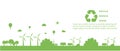 Smart ecology city, ecology life vector banner illustration