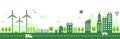 Smart ecology city vector illustration