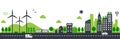 Smart ecology city vector illustration