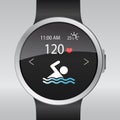 Smart electronic intelligence watch.Vector illustration Royalty Free Stock Photo
