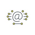 Smart email icon .vector illustration.smart email color icon concept