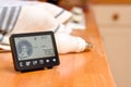 Smart energy meter in a home interior to monitor electricity usage in the house Royalty Free Stock Photo