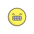 Smart face emoticon filled outline icon