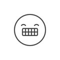 Smart face emoticon line icon