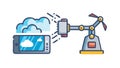 Smart Factory Automation Cloud Robotics Icon, vector design Generative AI Royalty Free Stock Photo