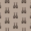 Smart factory seamless pattern isolated on brown background