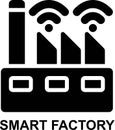 smart factory, smart industry, digital industry, internet of things, manufacturing, digitalization solid glyph icon Royalty Free Stock Photo